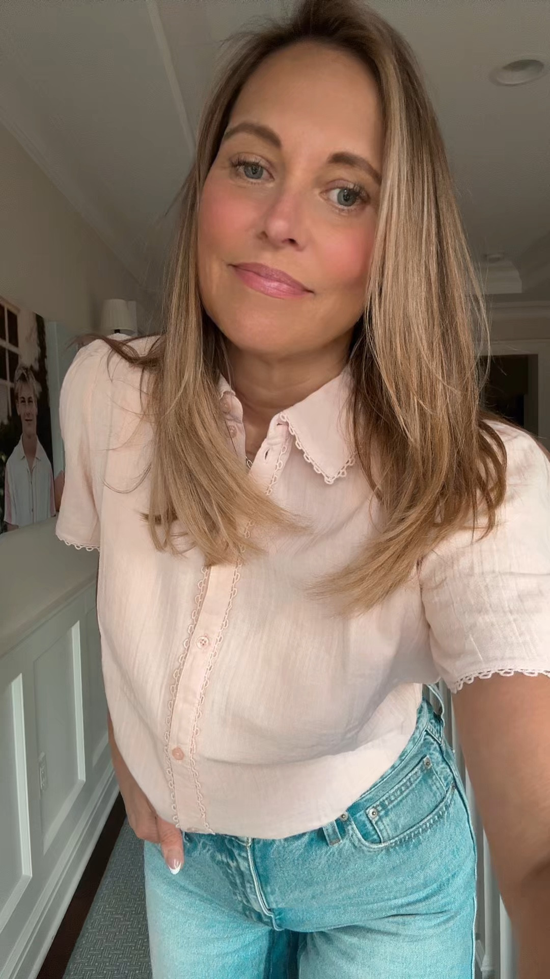 Bringing you a very fun STYLE denim!

I’m loving them. They are TTS. If between sizes, I’d size up. I’m wearing my normal 30.  This shirt is perfection too! I LOVE it. The softest cotton ever. Wearing size 10.

#LTKOver40 #LTKdayinmylife #LTKootd