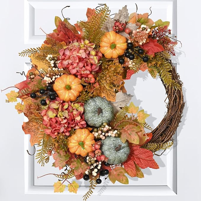Fall Wreath Fall Decor - Fall Wreaths for Front Door Outside, Fall Decorations for Home, Autumn W... | Amazon (US)