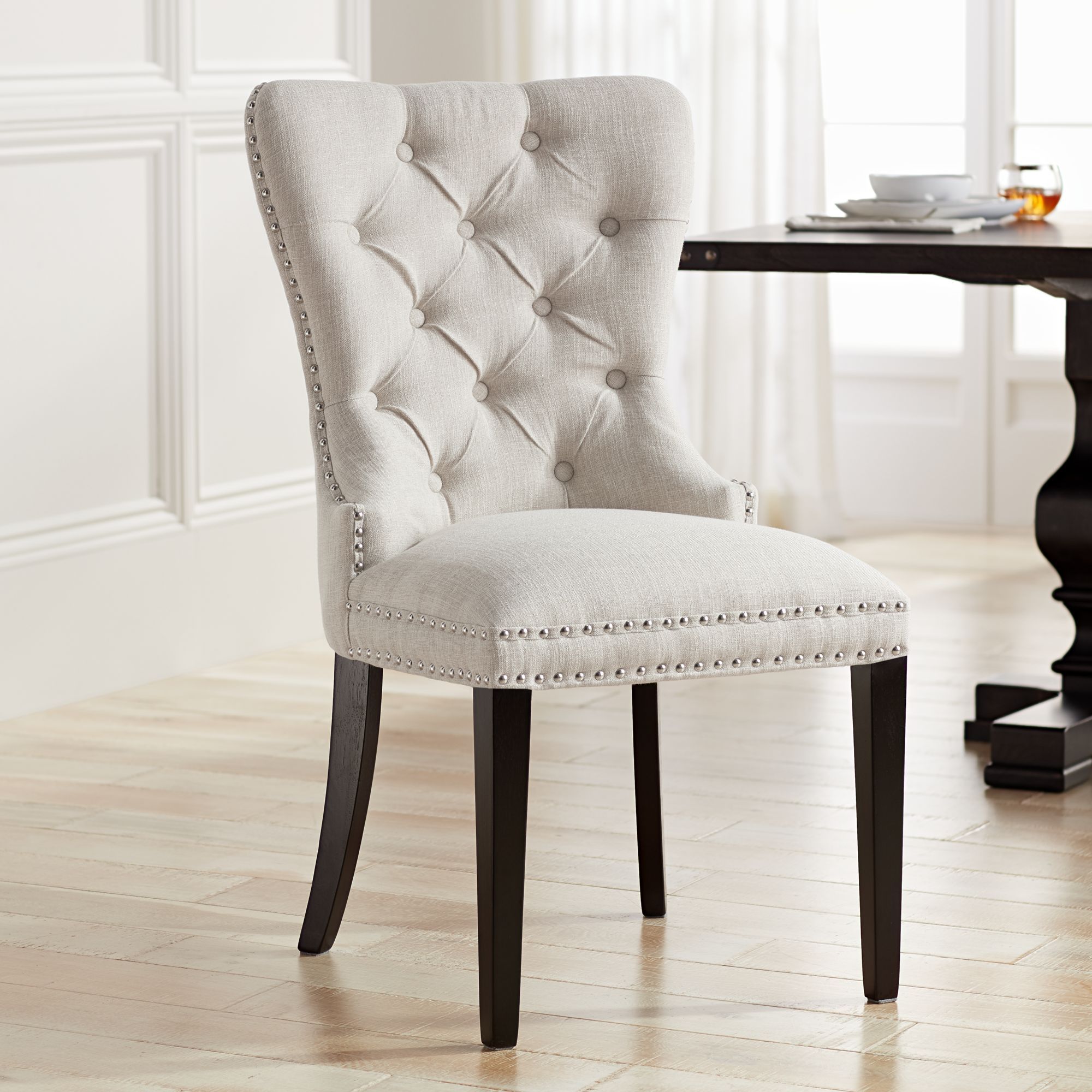 Studio 55D Euphoria Tufted Beige Linen Dining Chair | Walmart (US)