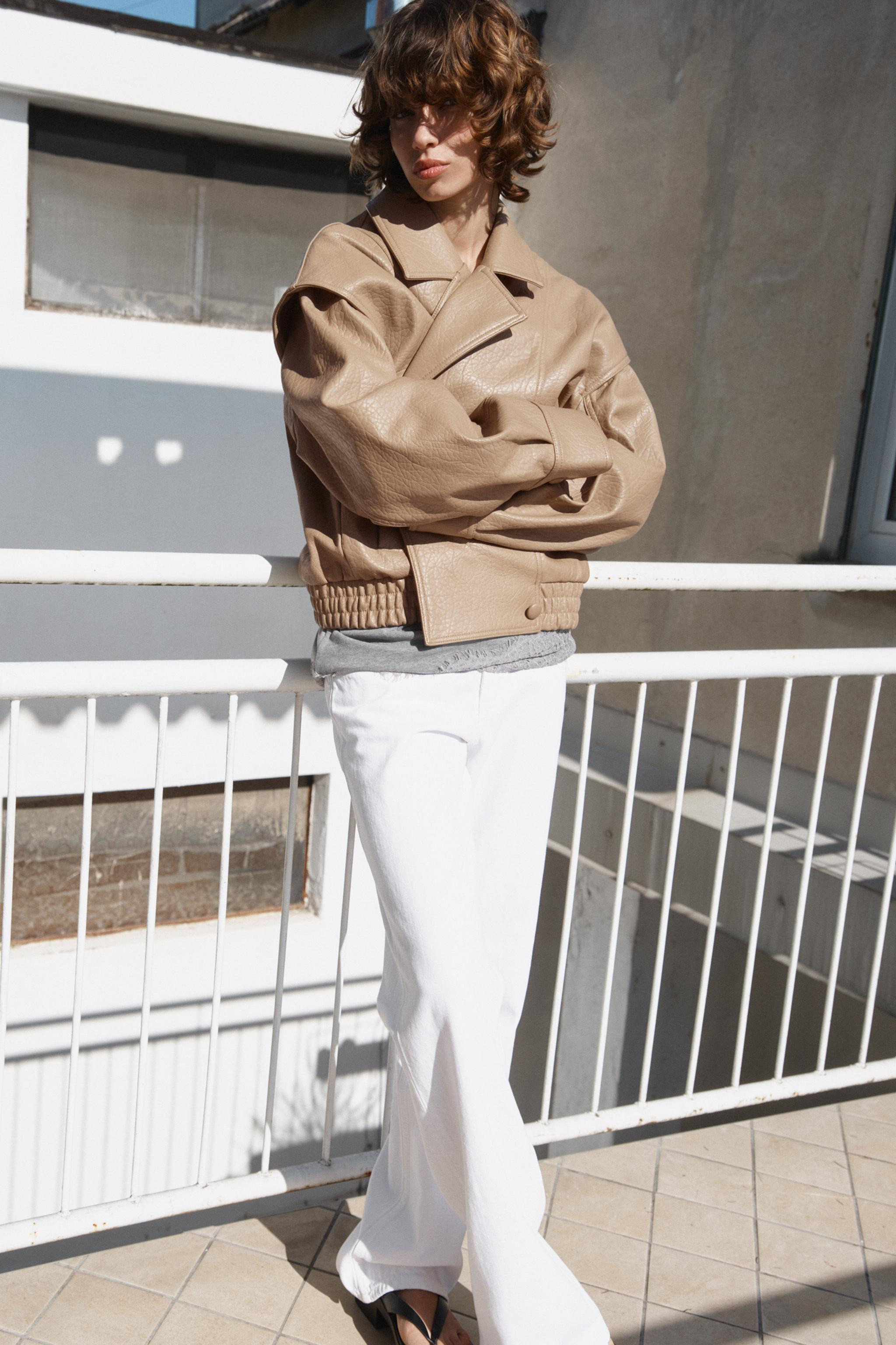 LEATHER EFFECT BOMBER JACKET | Zara UK