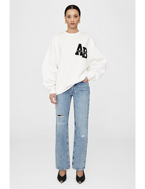 MILES LETTERMAN SWEATSHIRT OFF WHITE | David Jones (Australia & New Zealand)