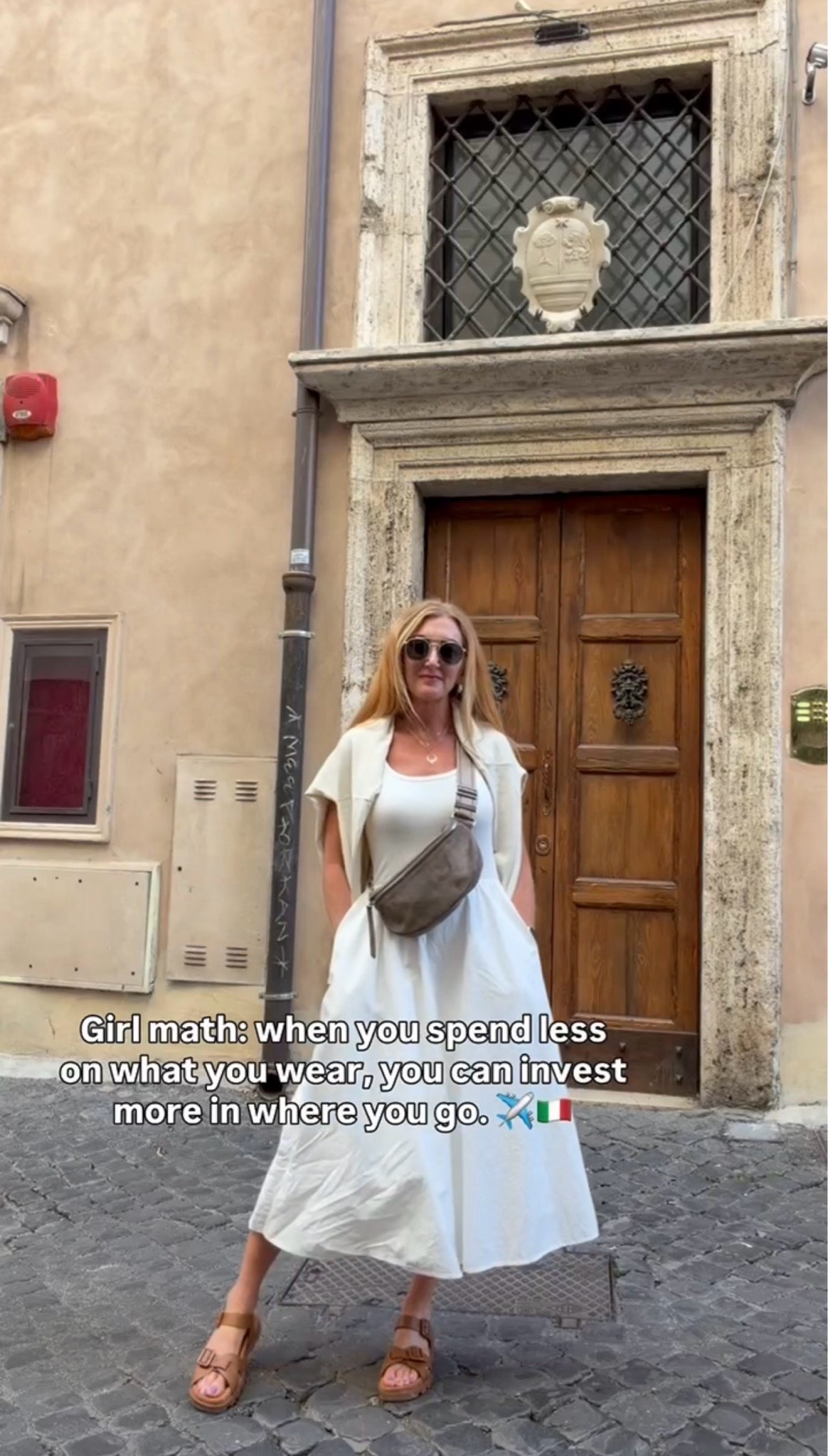 The @Quince bag that is taking me all over Italy. 🇮🇹   It actually is made out of Italian suede.

#LTKOver40 #LTKTravel #LTKootd