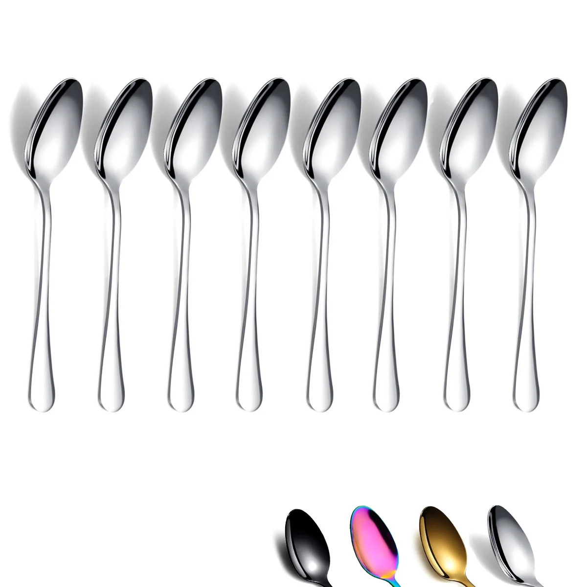 ReaNea Teaspoons 5.5" Set of 8 Stainless Steel Tea Spoons Silverware, Small Dessert Tea Spoon | Walmart (US)