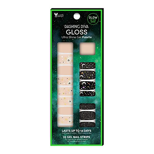 Dashing Diva Gloss Halloween Glow in The Dark Nail Strips - Boo Crew | UV Free, Long Lasting, Cute Halloween Gel Nail Stickers | Contains 32 Nail Wraps, 1 Prep Pad, 1 Nail File | Amazon (US)