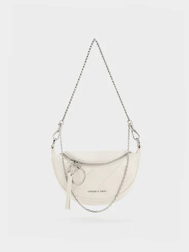 Philomena Half-Moon Crossbody Bag
    
         - Cream | Charles & Keith US
