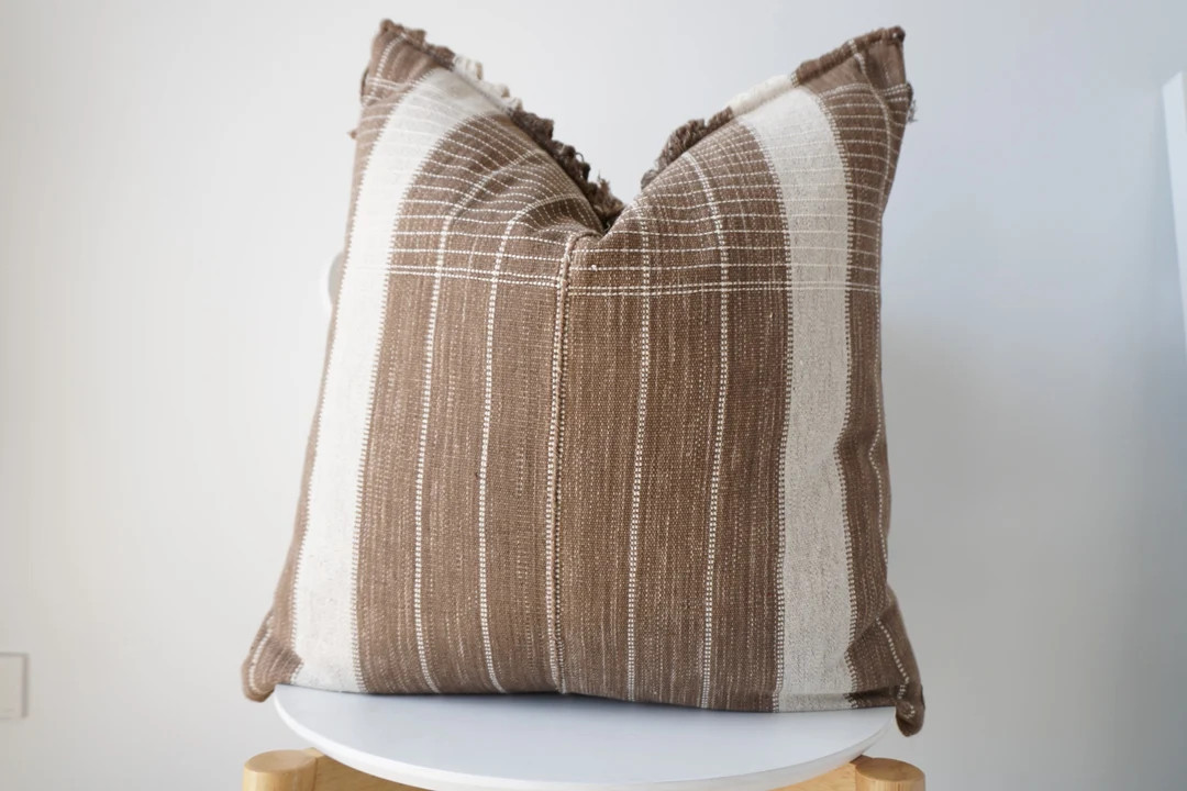 Brown Tribal Hemp Hand Woven Natural Dye Color Hmong Lumbar Pillow Cover | Etsy (US)