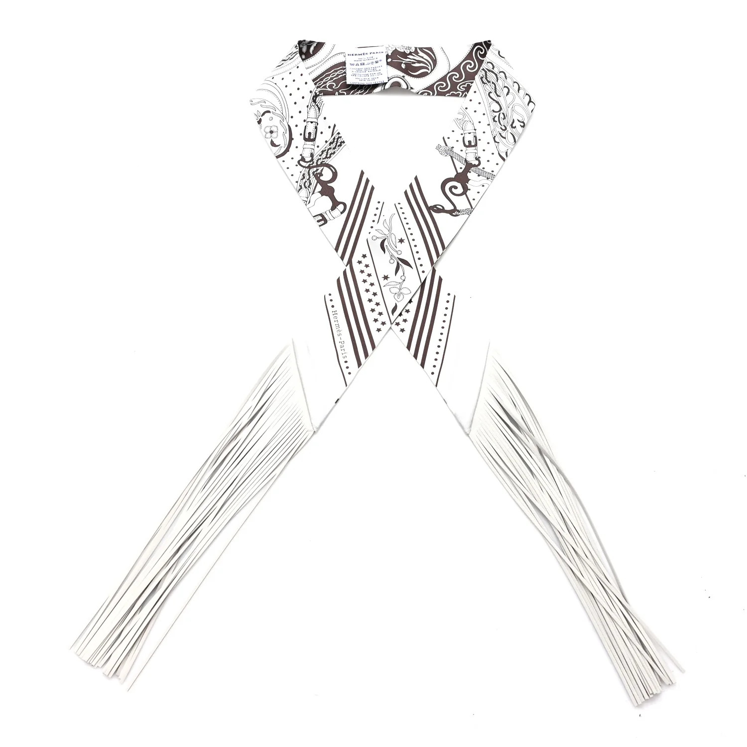 Silk Festival Des Amazones Bandana Fringed Twilly Craie Brun | FASHIONPHILE (US)