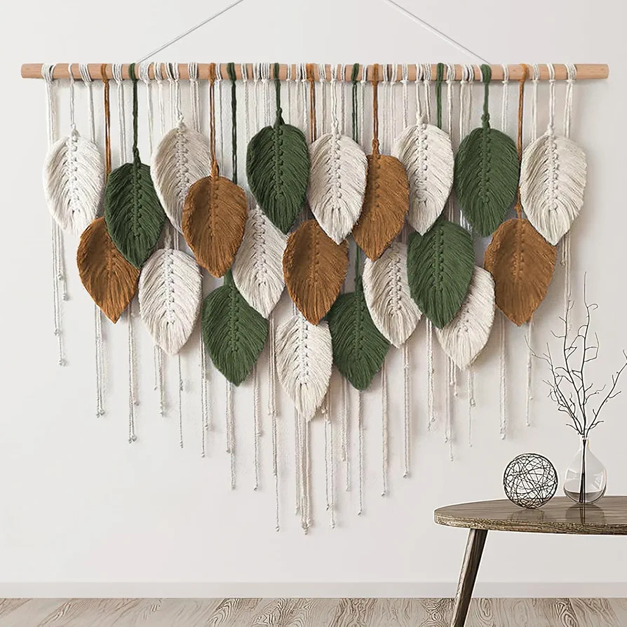 KHOYIME Large Macrame Wall Hanging Boho Woven Tapestry, Chic Home Decor Modern Bohemian Handmade ... | Amazon (US)