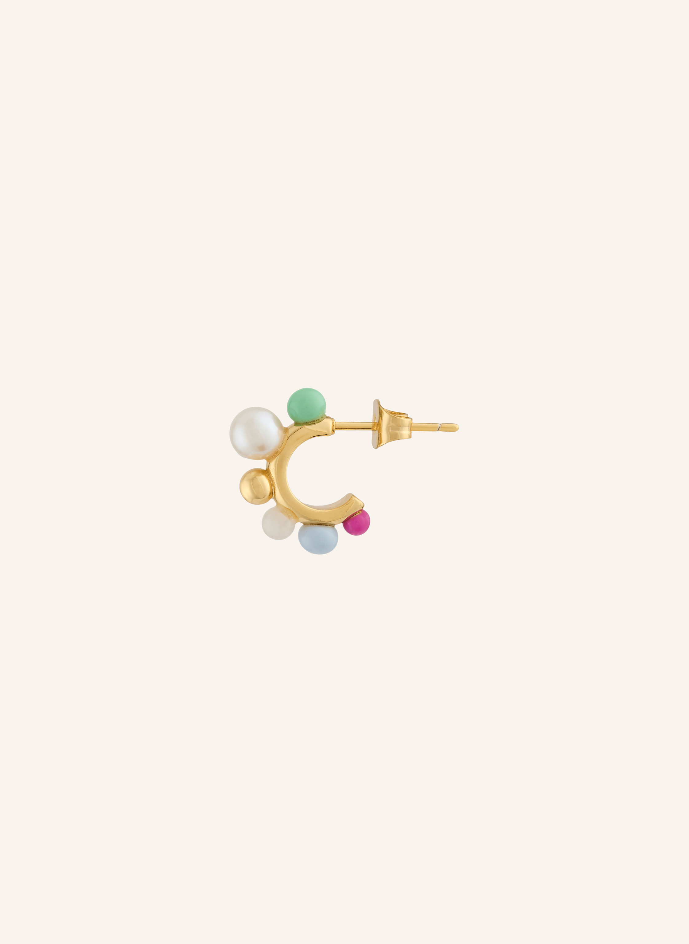 LULU Copenhagen Creolen SPACE HOOPS in gold / mint / weiss | Breuninger (DACH)