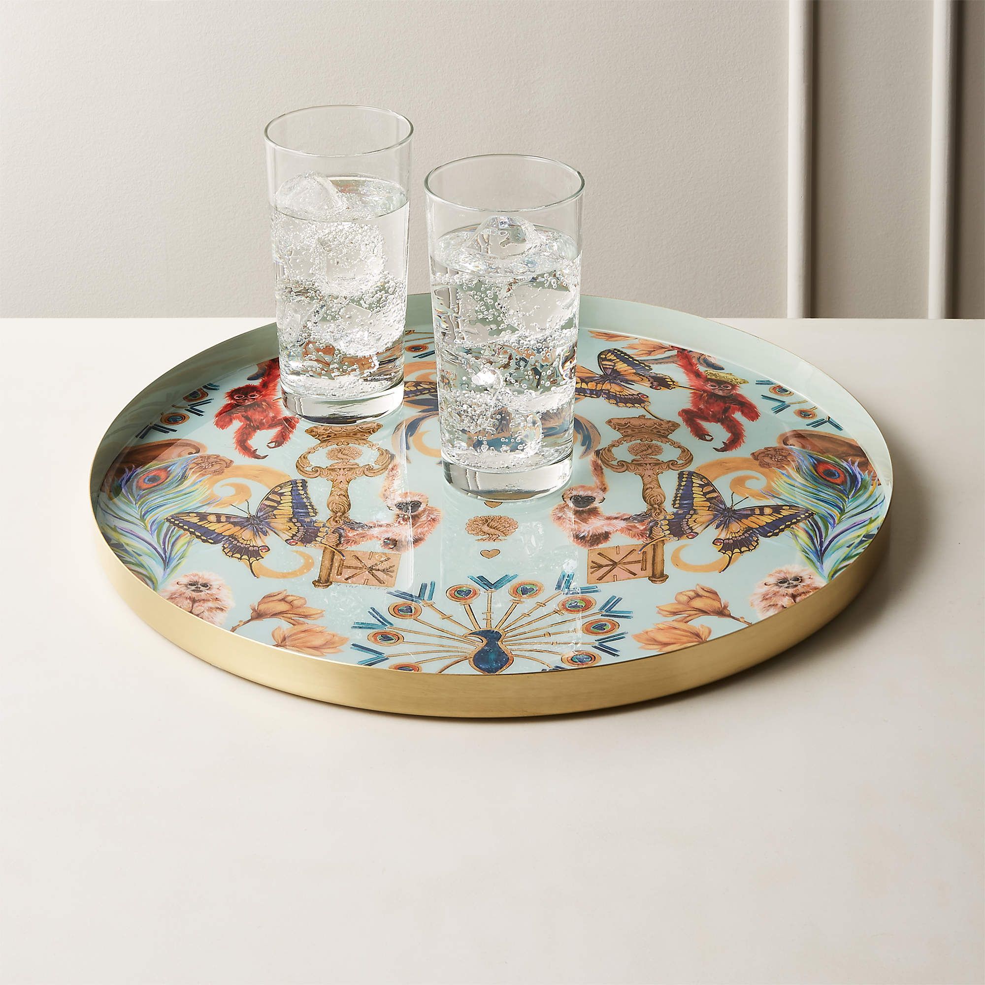 Regal Monkeys Enamel Serving Tray + Reviews | CB2 | CB2