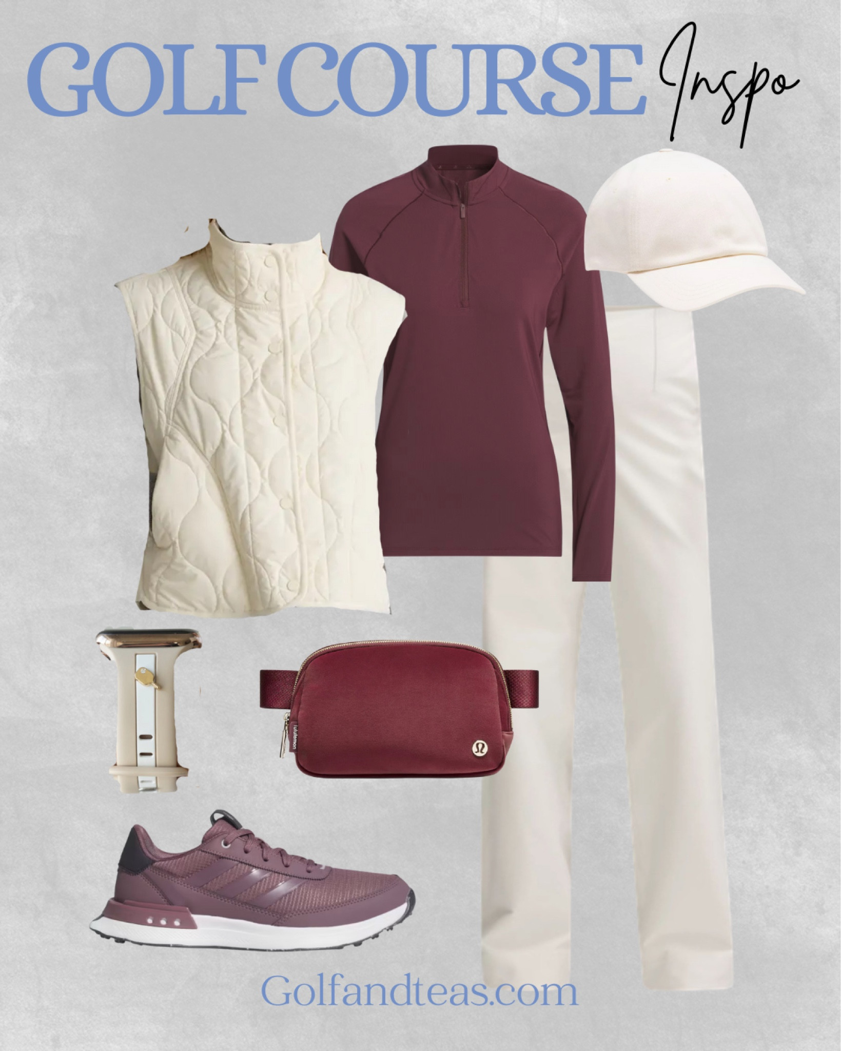 Continuing with a neutral palette with a pop of color. This is the perfect outfit for the course during the cooler weather. This outfit will easily go from travel, to the course, to a casual lunch and errands. 

#LTKActive #LTKOver40 #LTKFitness
