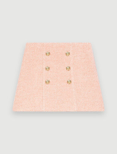 122JOSILA Pink and ecru marl tweed skirt | Maje US