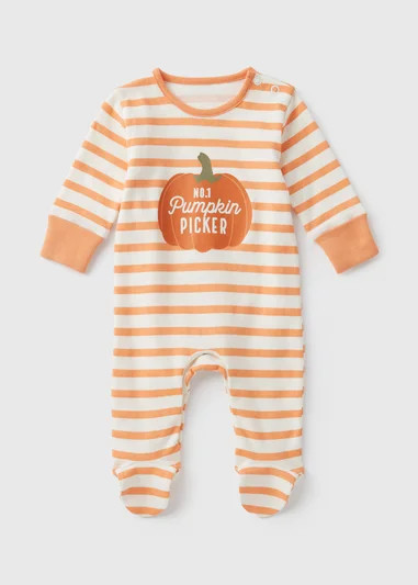 Baby Orange Pumpkin Sleepsuit (Newborn-18mths) | Matalan (UK)