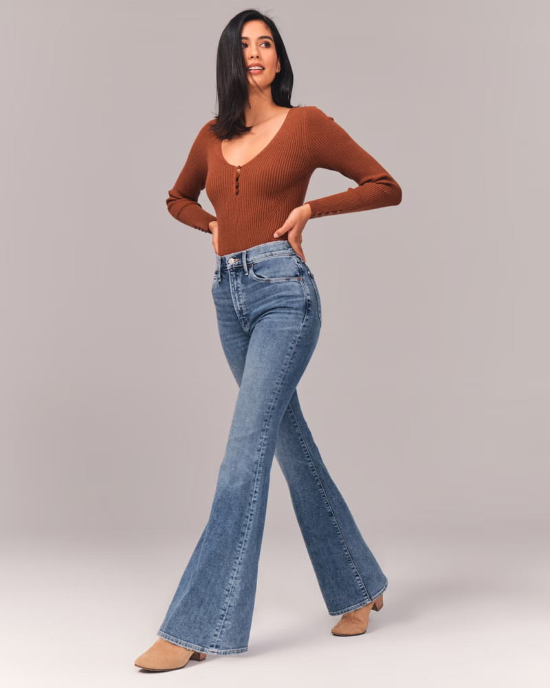 Women's Ultra High Rise Flare Jeans | Women's Bottoms | Abercrombie.com | Abercrombie & Fitch (US)