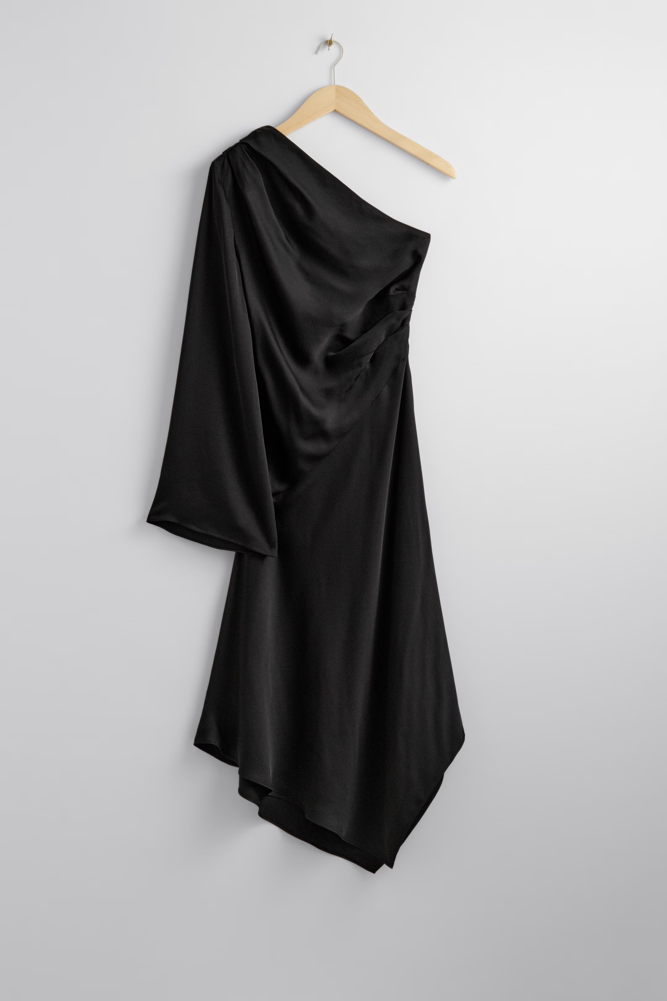 One-Shoulder Satin Midi Dress | H&M (UK, MY, IN, SG, PH, TW, HK)