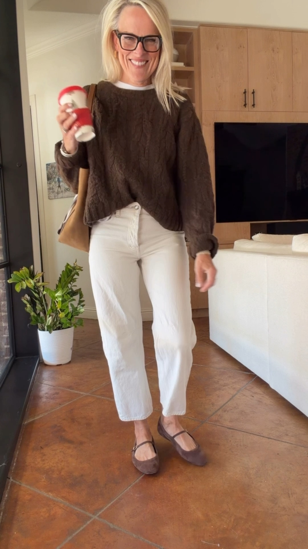 Color of the season - brown paired with acro denim, which I love

I sized up two sizes in this sweater for an oversized fit. It is super soft and incredibly affordable.

The Dolce Vita flats come in multiple colors and are very very comfortable if it is true to size.

Denim – size down 1 to 2 sizes in these denim

#LTKdayinmylife #LTKGiftGuide #LTKOver40
