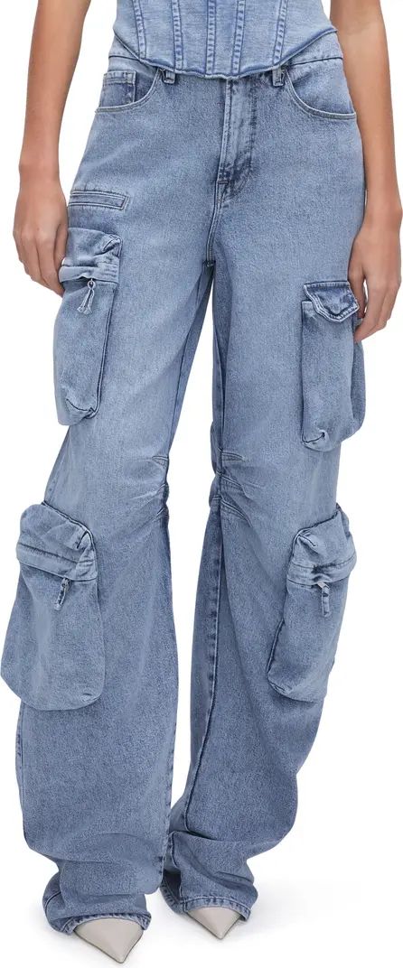 Wide Leg Denim Cargo Jeans | Nordstrom
