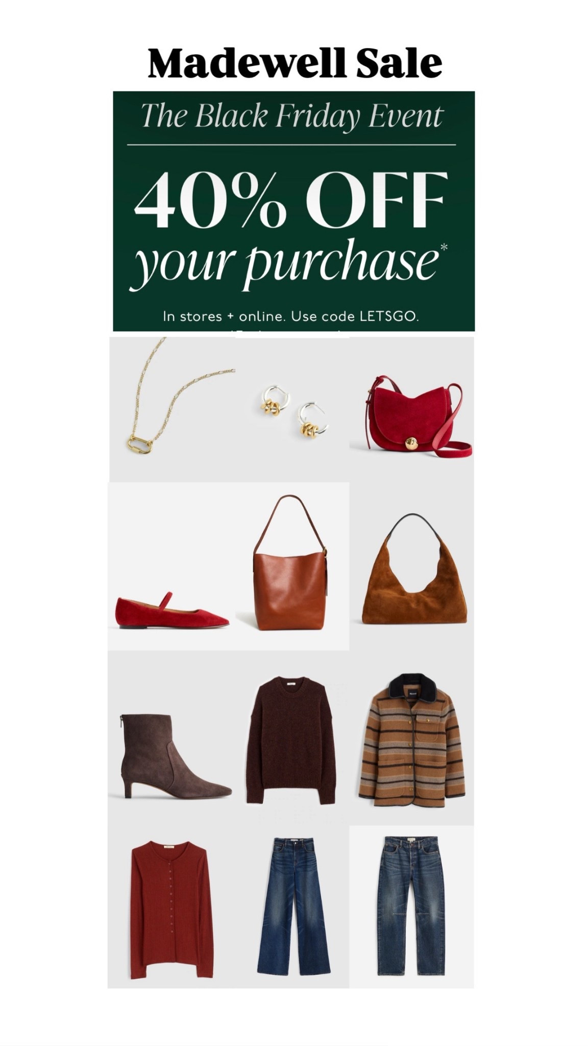 Madewell Black Friday event 


#LTKCyberWeek #LTKSaleAlert #LTKFindsUnder100