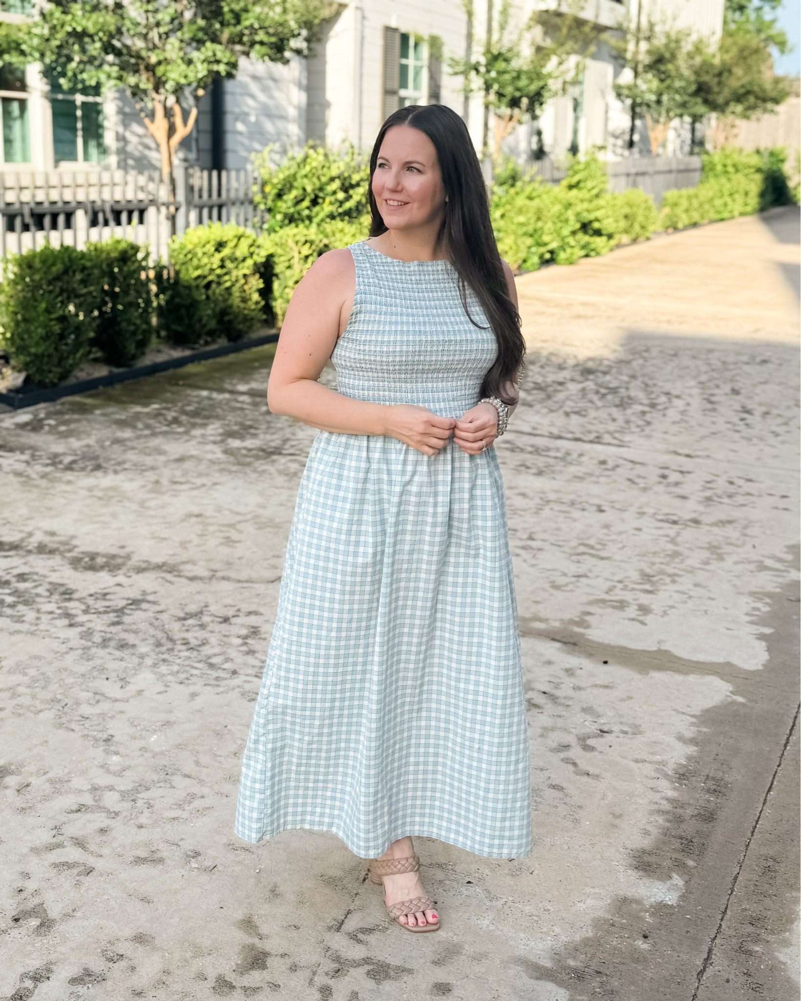Blue gingham plaid maxi dress of my dreams 💙 This smocked dress is the perfect summer outfit for everything from brunch dates to work outfits, baby showers, vacations, and graduation dresses for spring and summer events. The flattering fit makes it such a cute option for postpartum outfits while still feeling lightweight and comfortable in the heat. Loving the classic blue gingham print and flowy maxi length for an effortless feminine look.

#LTKSeasonal #LTKOver40 #LTKPetite