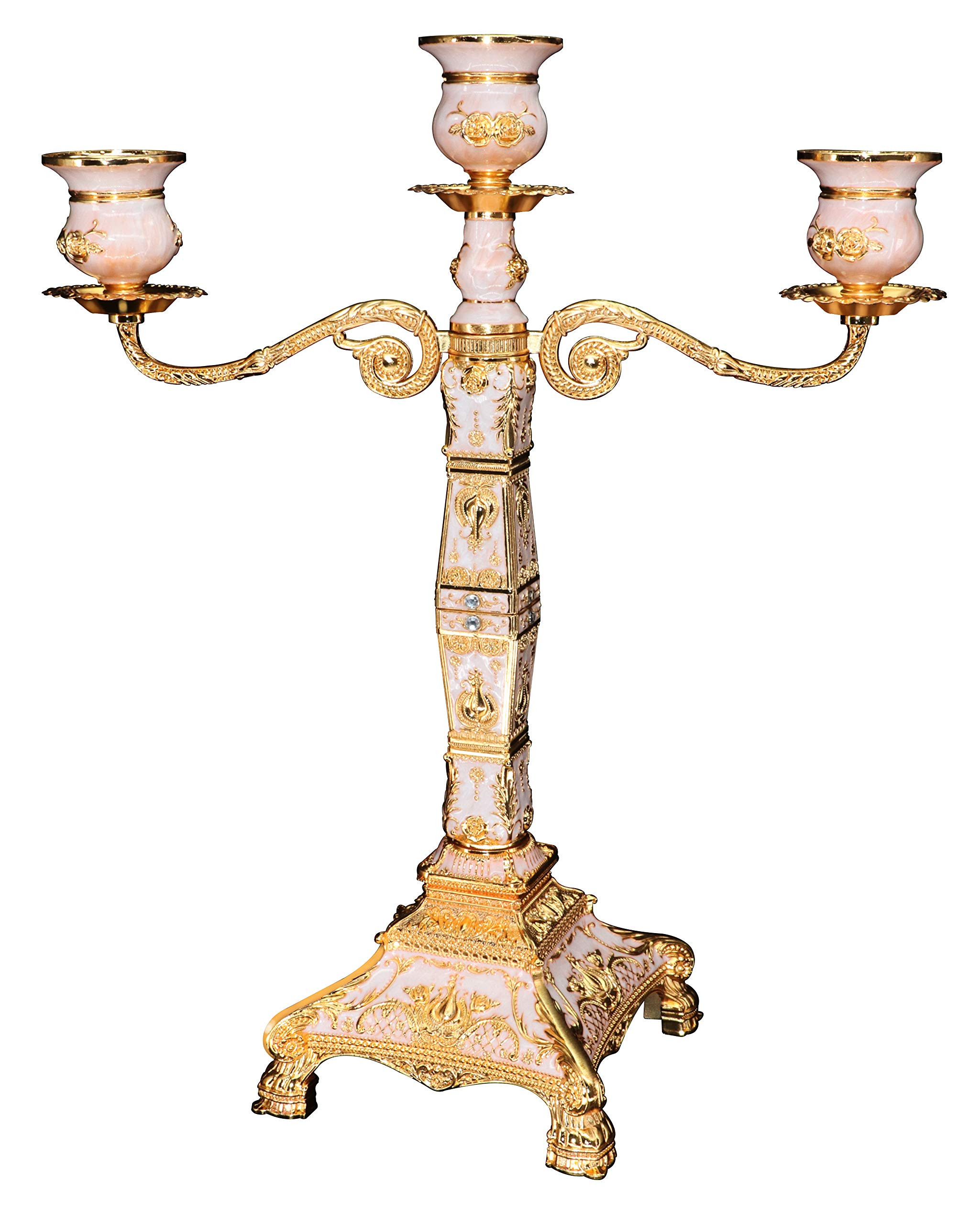RosyLine Metal Candelabra 17" Height, Candle Holder with 5 Arms,Antique Bronze Furnish Candle Hol... | Amazon (US)