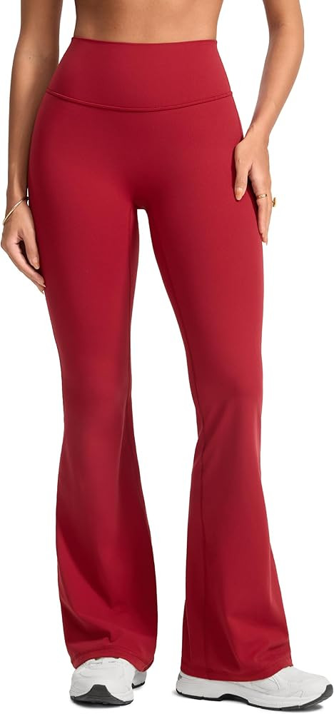 Womens High Waist No Front Seam Scrunch Butt Flare Leggings Workouts 31 Inches V-Back Bootcut Gym... | Amazon (US)