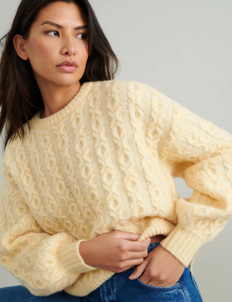 Yellow Cable Knit Wool Blend Jumper | Nobody's Child
