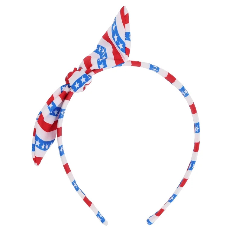 Stars and Stripes Fabric Covered Headband, Red/White/Blue, Patriotic by Way To Celebrate | Walmart (US)