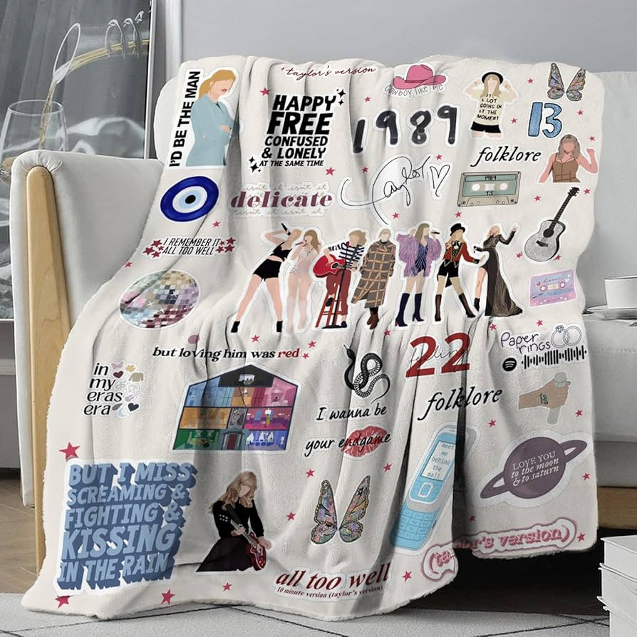 Blanket Singer Merch Cartoon Throw Blanket Gift for Music Lover Flannel Soft Cozy Lightweight War... | Amazon (US)