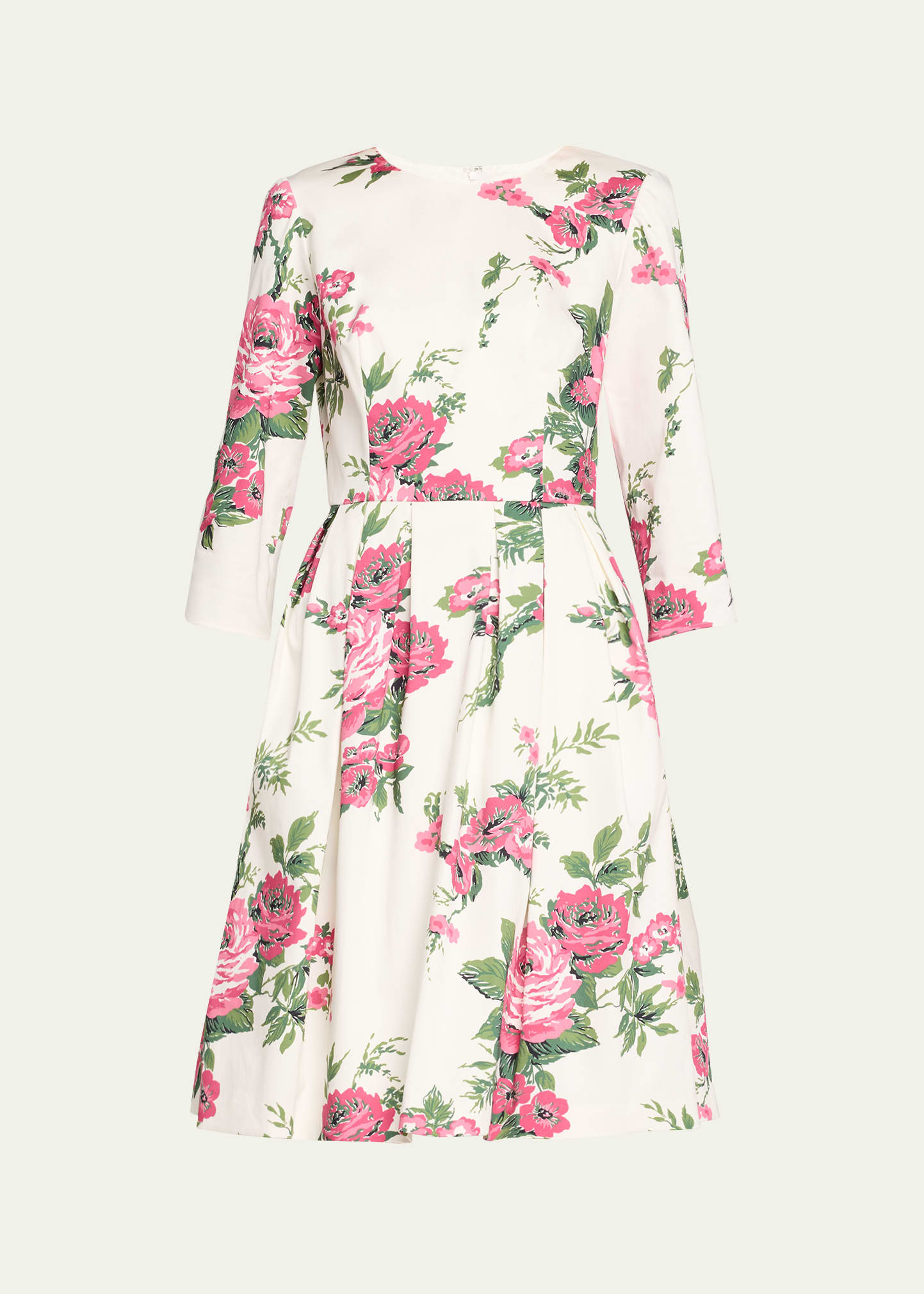 Carolina Herrera Floral Print Short Dress with Pockets | Bergdorf Goodman