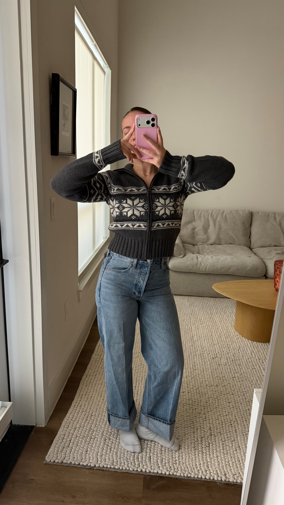 M in sweater, 26 in jeans 🫶