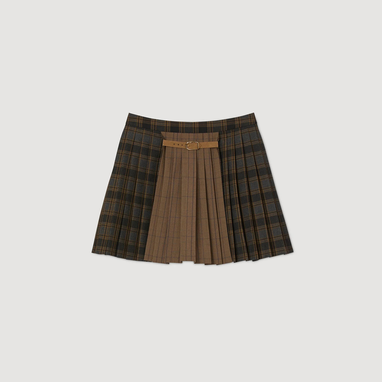 Check pattern pleated mini skirt | Sandro US | Sandro-Paris US