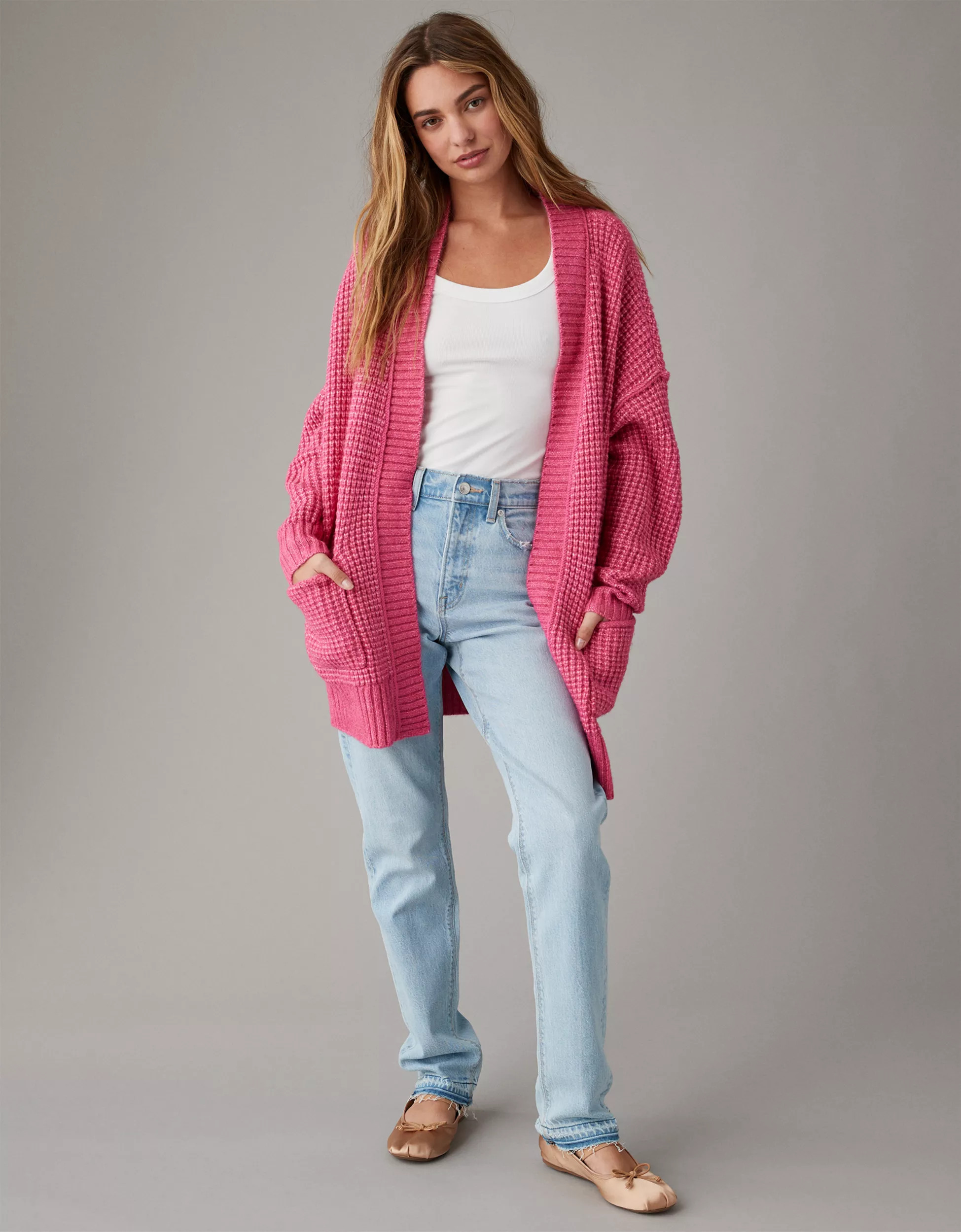 AE Whoa So Cozy Waffle Cardigan | American Eagle Outfitters (US & CA)