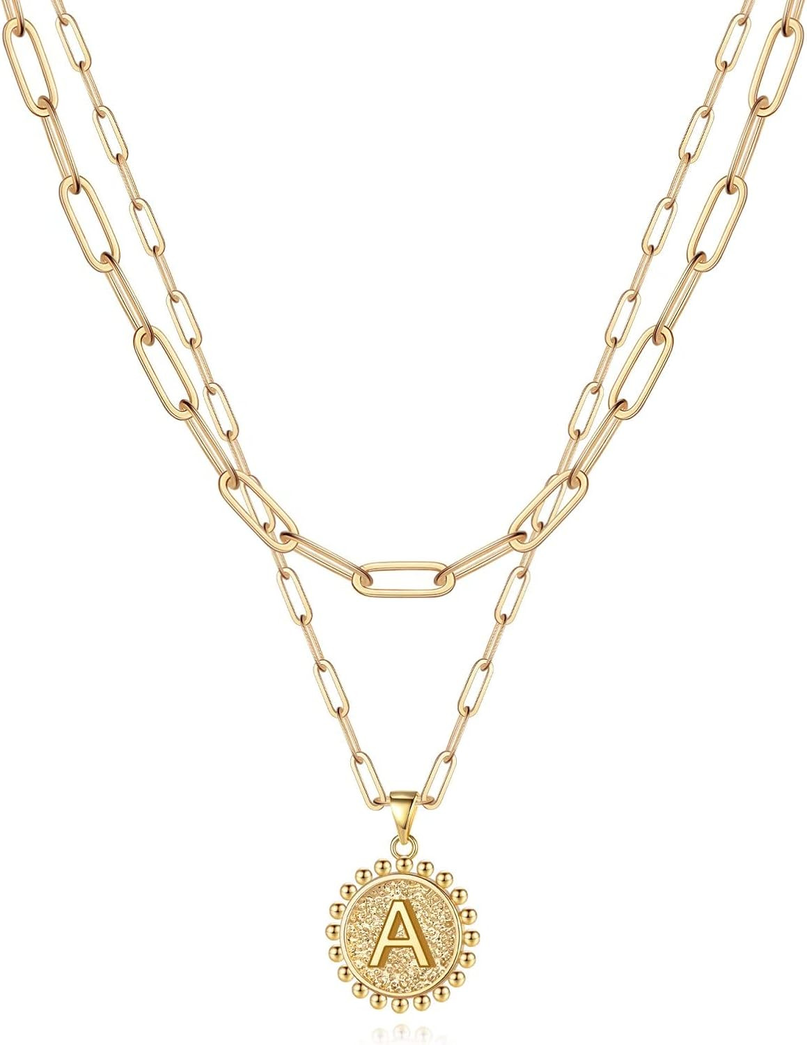 Yoosteel Layered Initial Necklaces for Women Trendy, Letter A-Z Necklace | Amazon (US)