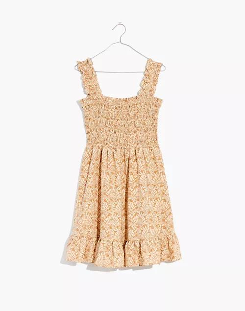 Linen-Blend Lucie Smocked Tank Mini Dress in Painted Seashells | Madewell