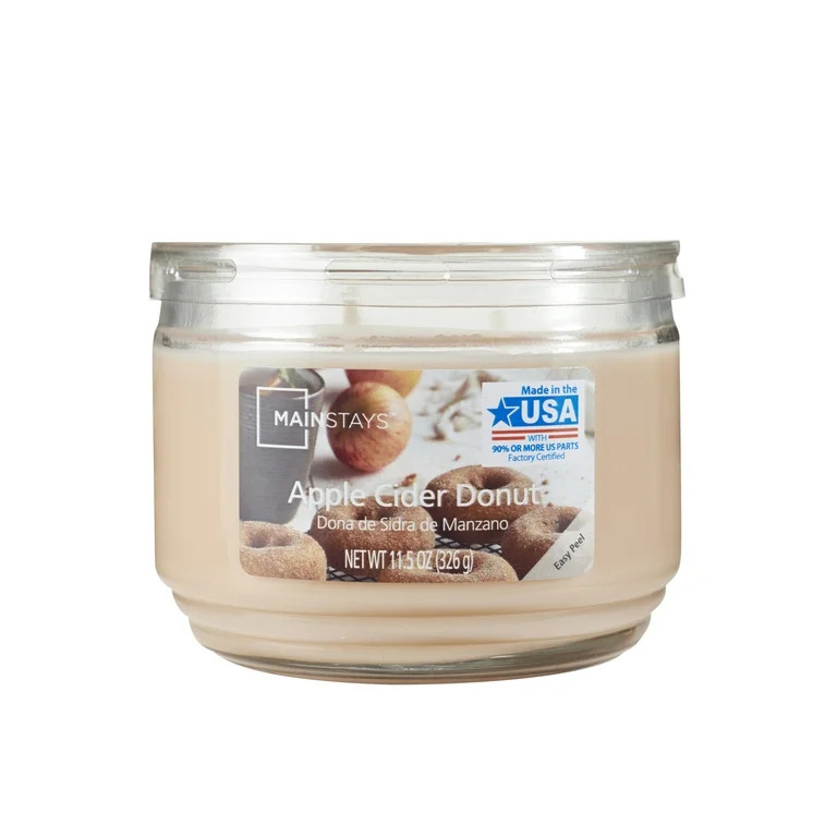 Mainstays Apple Cider Donut 3-Wick 11.5 oz. Scented Candle | Walmart (US)