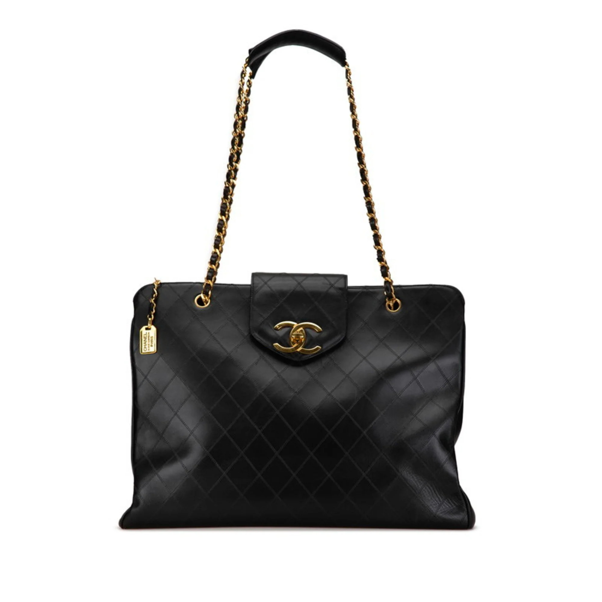 Chanel Leather Handbag Tote Bag (Pre-Owned) | Shop Simon