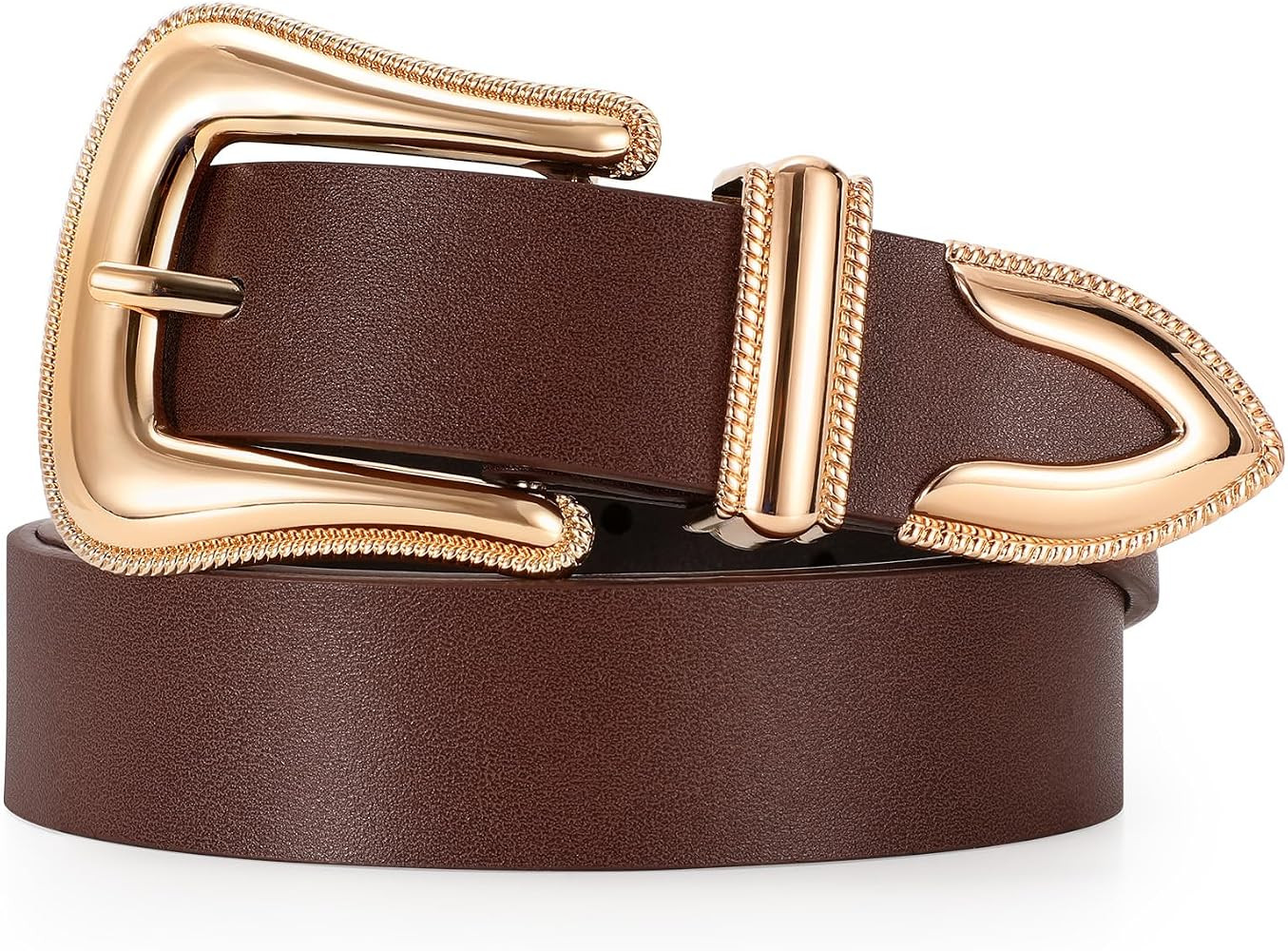 Women Leather Belt Fashion Leather Waist Belt for Pants Jean Ladies Western Leather Belt | Amazon (US)