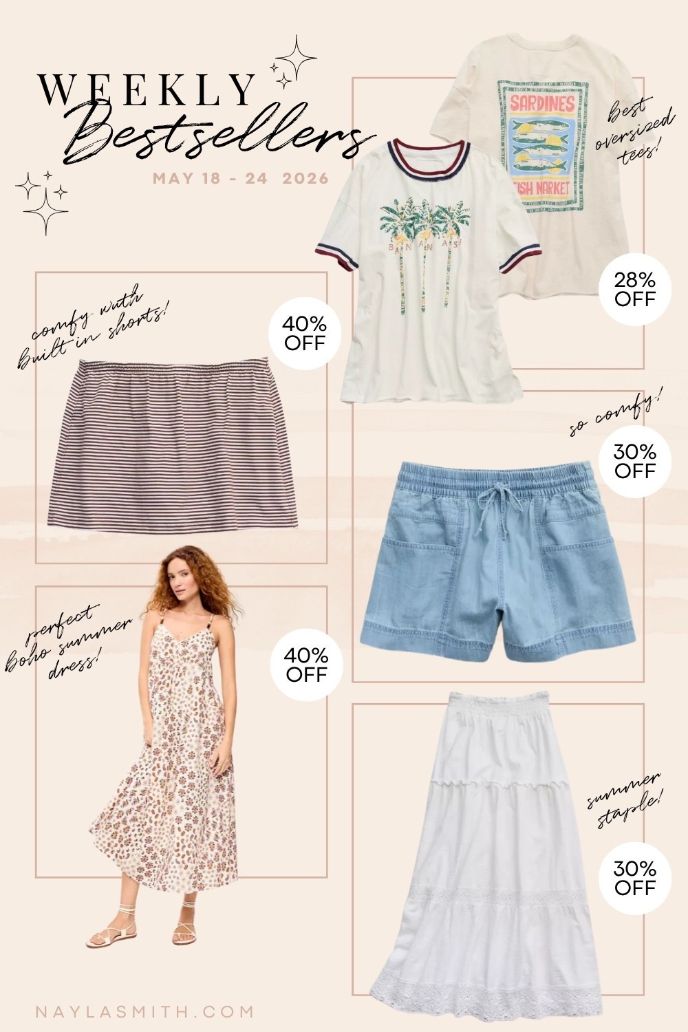 Weekly bestsellers! Oversized summer graphic tees (I wear L), comfy chambray shorts (I wear L), striped mini skirt with built in shorts (I wear L), boho maxi dress (I wear L, Canadian link under “similar products”), white maxi skirt

#LTKsummer #LTKsale #LTKdresses