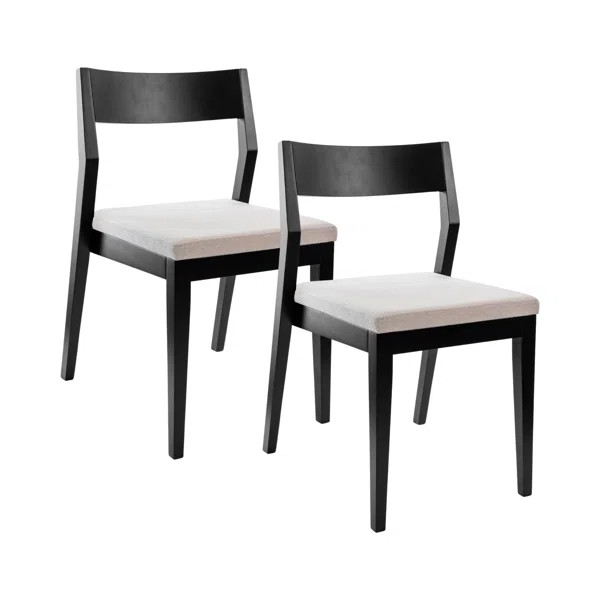 Dining Chair Frame (2 Pack), Pecan with Cream Cushion | Wayfair North America