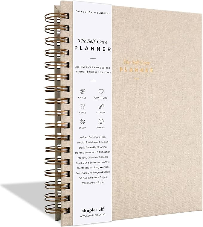 The Self-Care Planner by Simple Self - Undated 6 Month Life Planner - Daily, Monthly, Weekly - Fo... | Amazon (US)