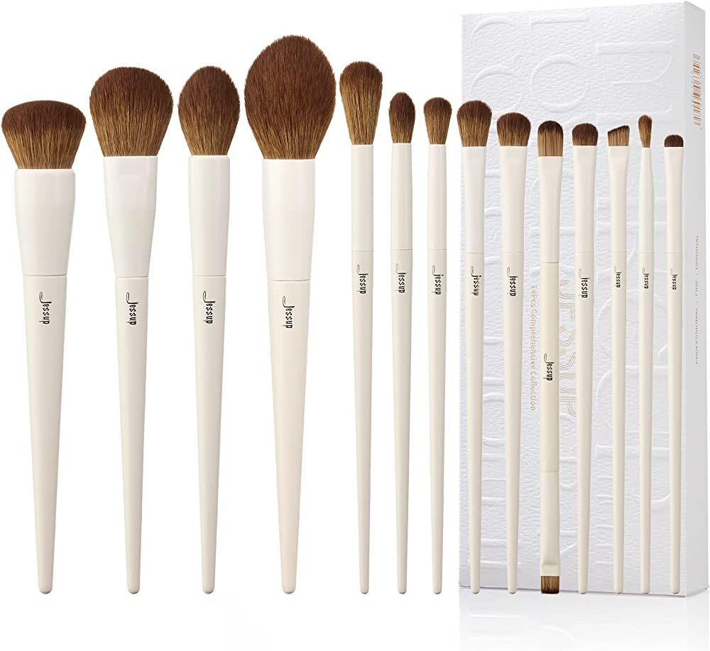 Jessup Makeup Brushes 14Pcs Makeup Brush Set Premium Synthetic Powder Foundation Contour Blush Co... | Amazon (US)