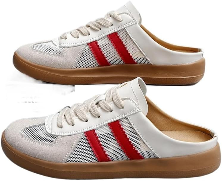 Geerta Women's Fashionable Contrast Mesh Design Lace Up Walking Shoes, Casual Slides Breathable C... | Amazon (US)