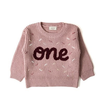Picolette by Olivia Culpo Baby Girls' first Birthday Long Sleeve Crewneck Pullover Sweater - Pink... | Target