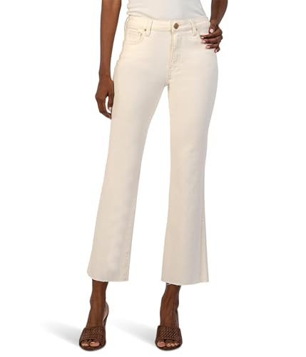 KUT from the Kloth Women's Kelsey High-Rise Ankle Flare with Raw Hem in Ecru Ecru 00 27.25 | Amazon (US)