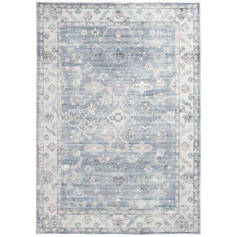 Better Homes & Gardens Washable Persian Area Rug, Blue, 5'x7' | Walmart (US)