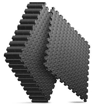 Gym Mat, Puzzle Exercise Mat, EVA Interlocking Foam Floor Tiles For Home Workout Equipment And Kids' Play Areas - Black, 24 In X 24 In X ½ In - 12 Til | Wayfair North America