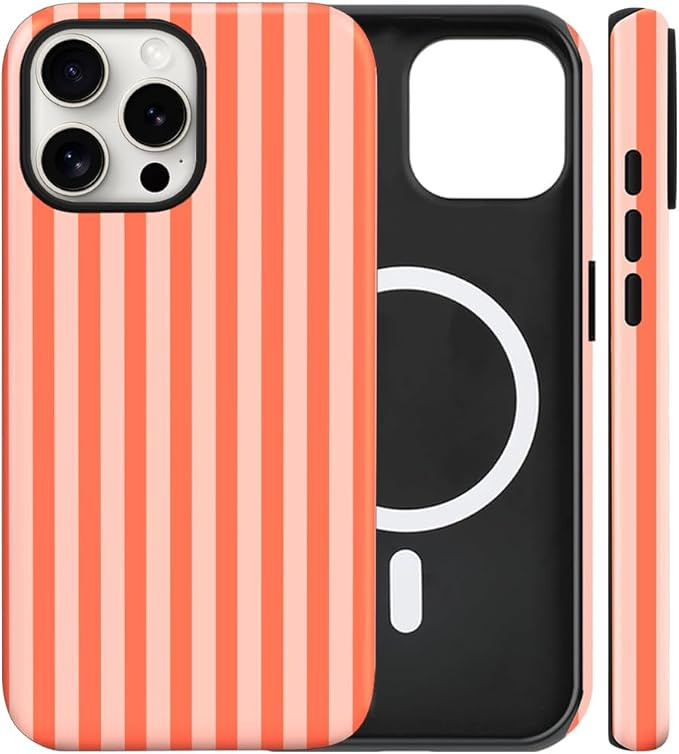 Magnetic for iPhone 11 Case Cute Stripes Phone Case, Shockproof Slim TPU and Hard PC Protective P... | Amazon (US)
