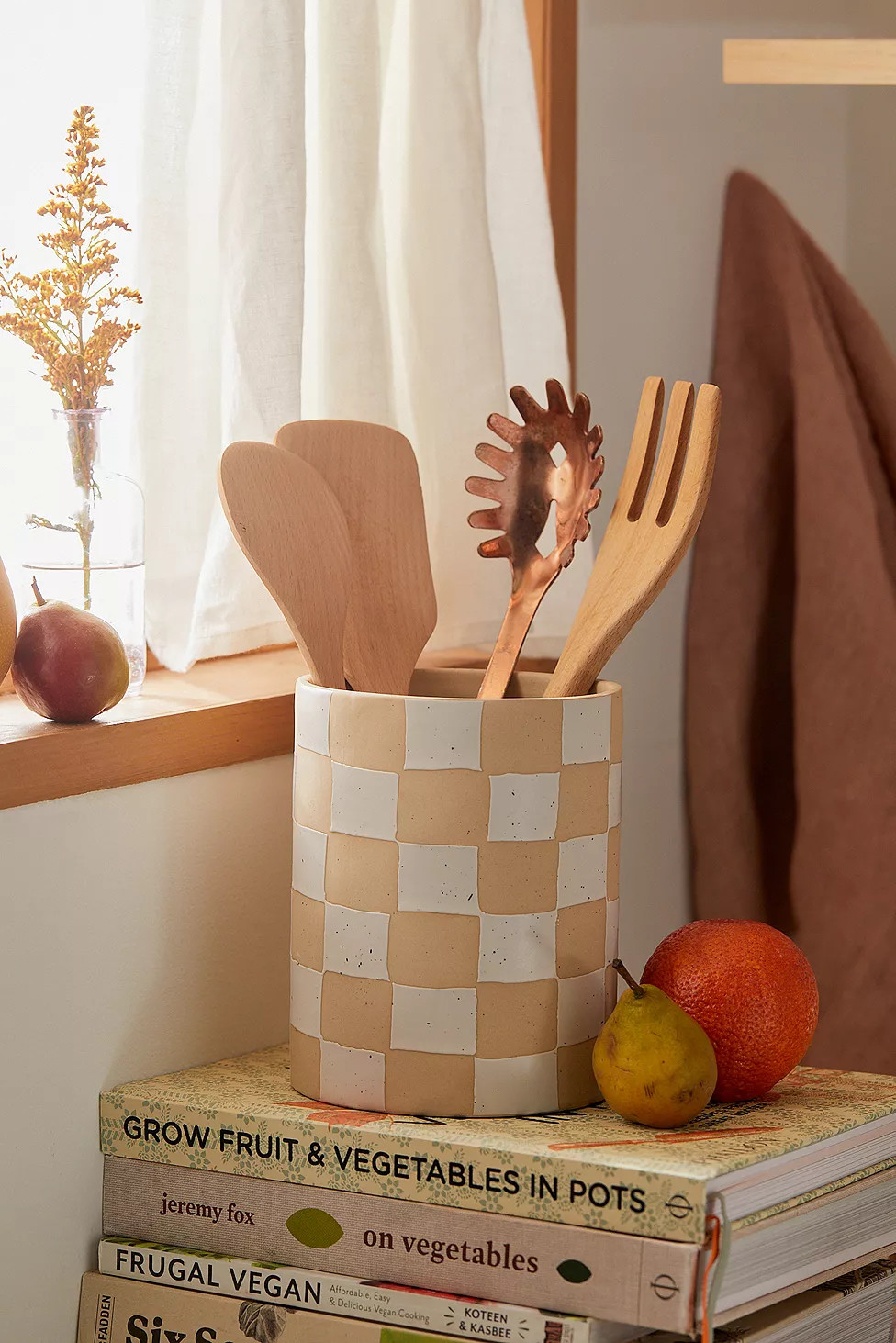 Natural Check Utensil Holder | Urban Outfitters (EU)