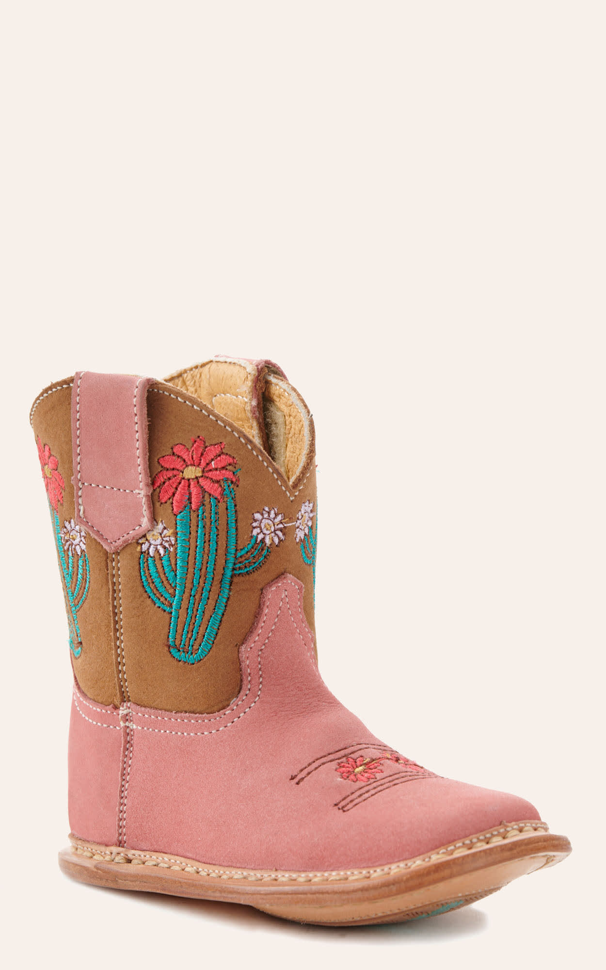 Roper Infant Cowbaby Pink Cactus Round Toe Boot - 4 - From Cavender's | Cavender's