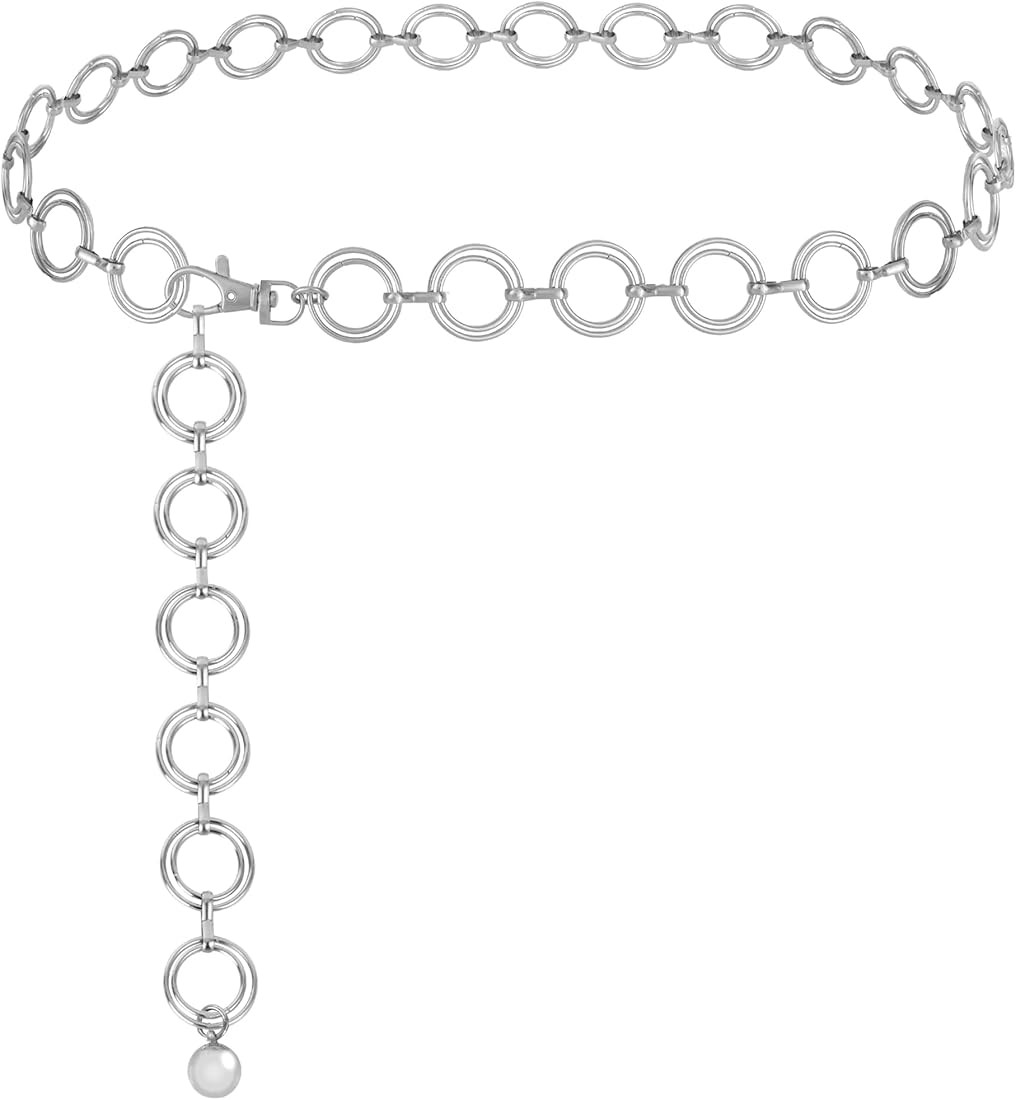 FIORETTO Chain Belt for Women Metal Waist Chain Fashion Multilayer Chain Belts for Dress | Amazon (US)